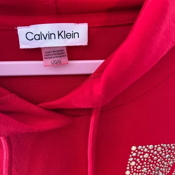 Calvin Klein Red Hoodie Dress size Large - Picture 2 of 7